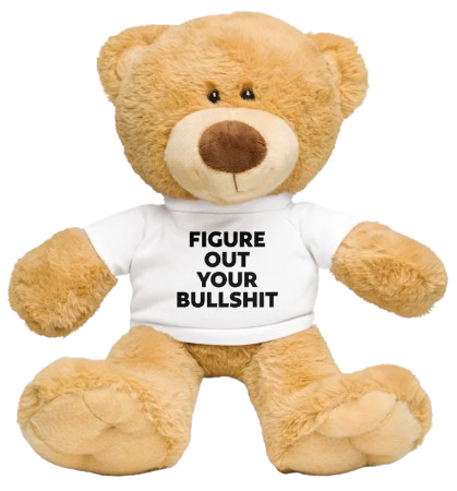 Tan teddy bear wearing FOYB t-shirt